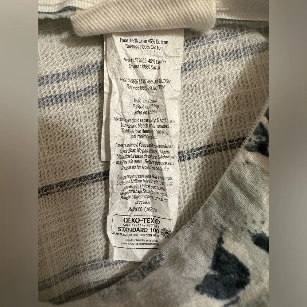 Bee & Willow Pair of Zippered Pillow Shams Floral/ Striped Linen Blend